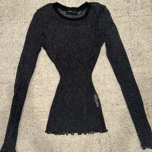 Sparkly see-through, long sleeve shirt
